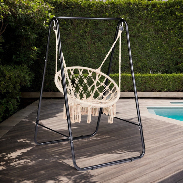 Black Hooked Hanging Chair Frame, Excluding Hanging Chair
