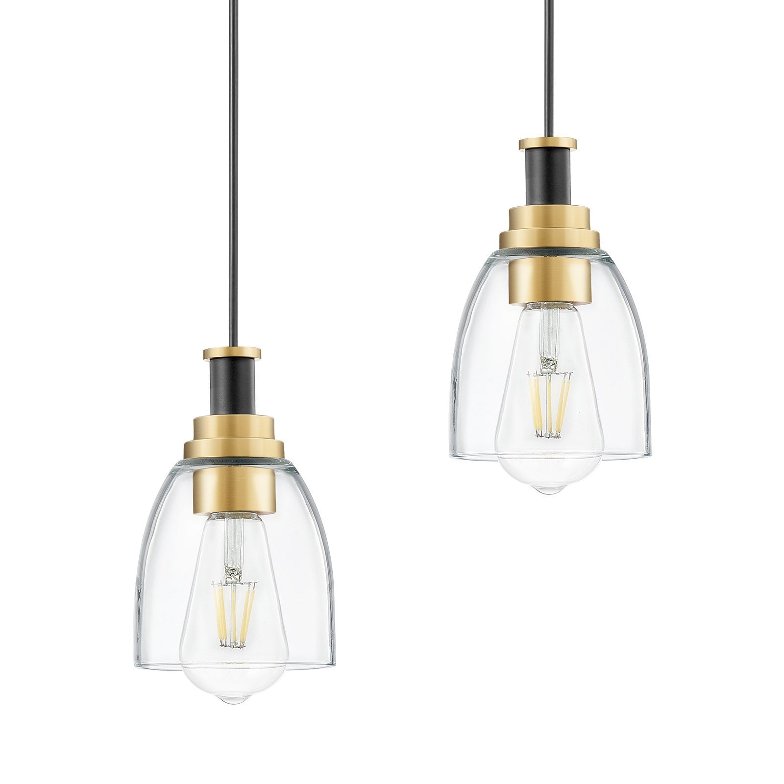 Pendant Light 1-Light Pendant Lighting With Glass Shade Adjustable Height