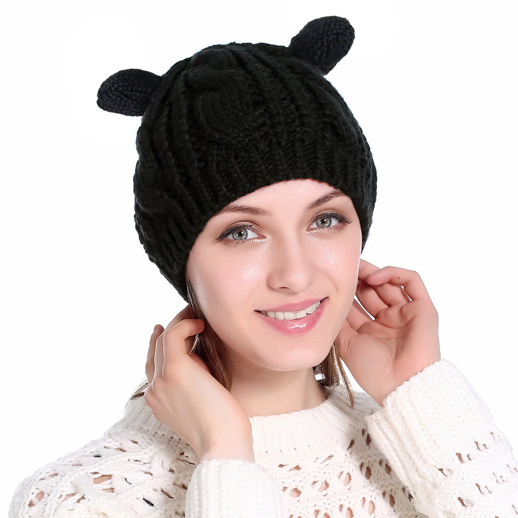 Autumn Winter Cat Ear Knit Beanie