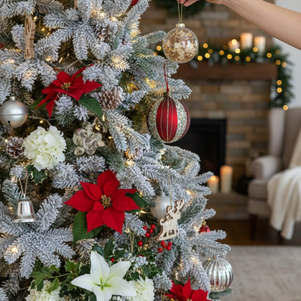 4PCS Set  Christmas Glass Ball Ornaments Holiday Tree Hanging Decorations Party Decor Supplies FBA Shipment