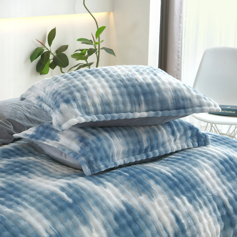 Reversible Faux Rabbit Fur Duvet Cover Set With Camo & Gradient Boho Design, Ultra Soft, Hypoallergenic, Plush Luxury Bedding For All-Season Comfort, Machine Washable, Fluffy Warm Winter Upgrad