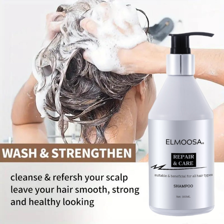ELMOOSA Repair&Care Shampoo,100ml&300ml,Smooths And Shines Your Hair For All Hair Types Hair Care Cleanser Comfort