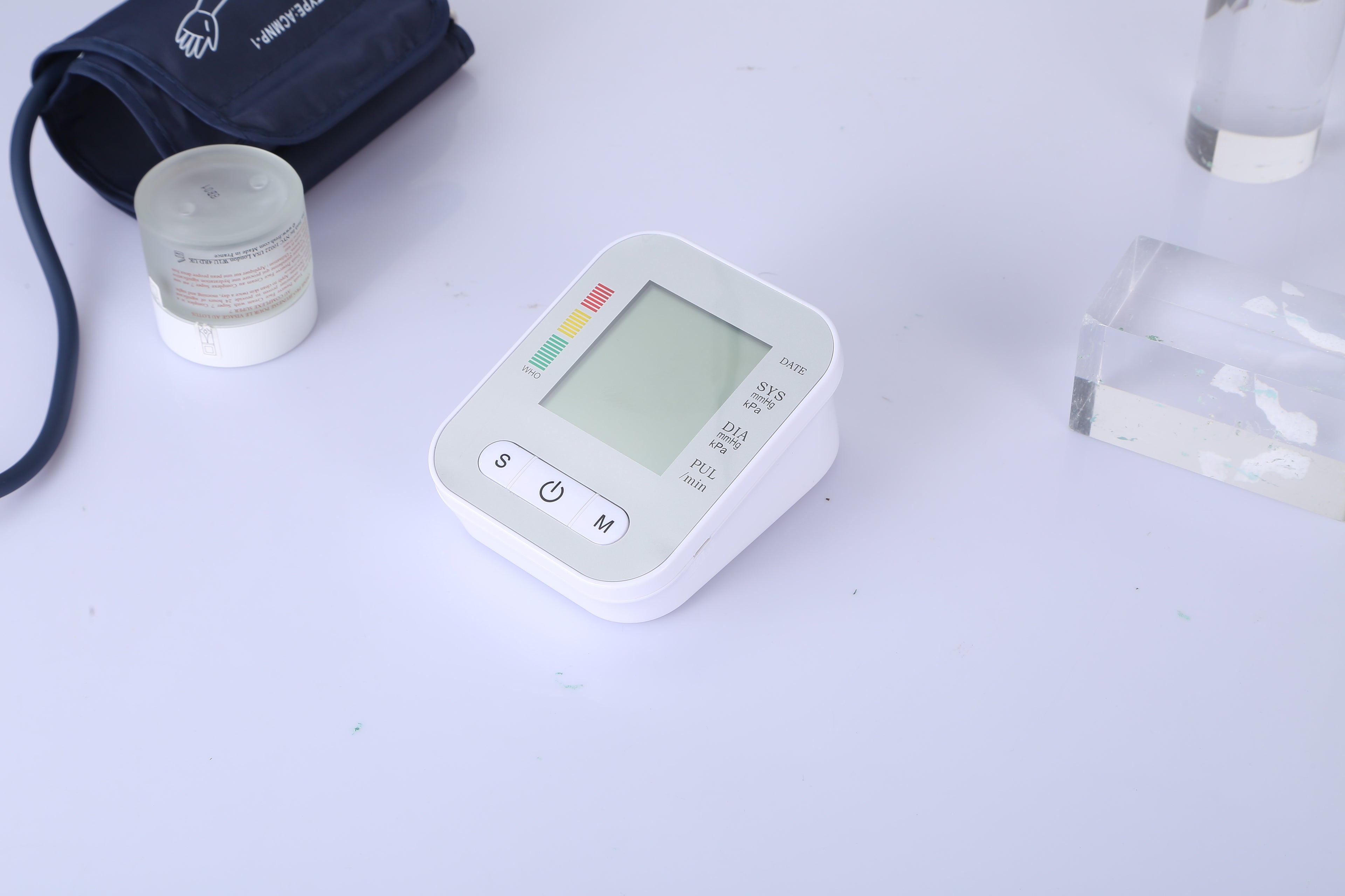 1Pc Digital Arm Blood Pressure Monitor LCD Digital Heart Beat BP Gauge Health Test With Voice