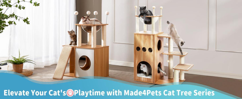 Indoor Wooden Cat Climbing Frame Cat Tower Cat House With Cat Scratching Board Ramp Suitable For Large Cats And Kittens