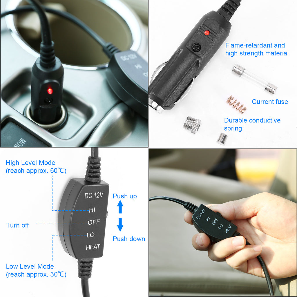 1Pc Heated Car Seat Cushion 12V Auto Seat Cover Warmer With Adjustable Temperature Controller For Cars Trucks SUV