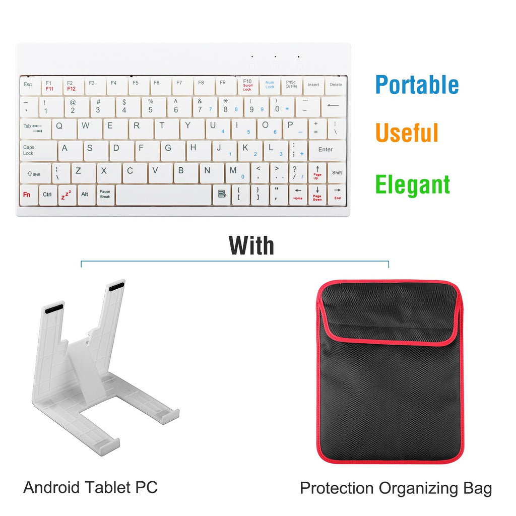 80 Keys Wired Keyboard Mini USB Connector Keyboard Portable Durable Keyboard With Carry Bag Tablet Stand For Android Window Tablet