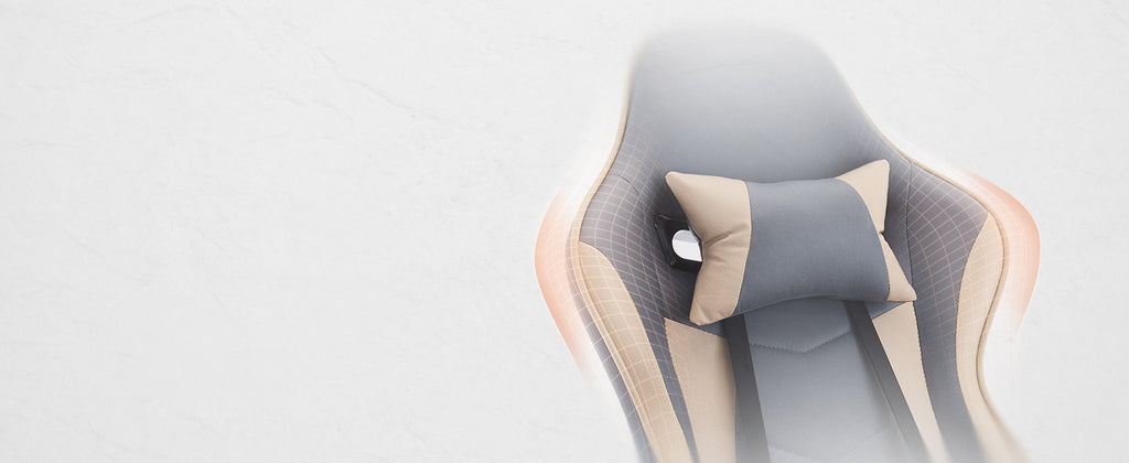 Gaming Chair, Ergonomic Computer Chair With Footrest And Massage Lumbar Support, Height Adjustable Swivel Video Game Chair For Adults, 300lb Max, Blue Beige