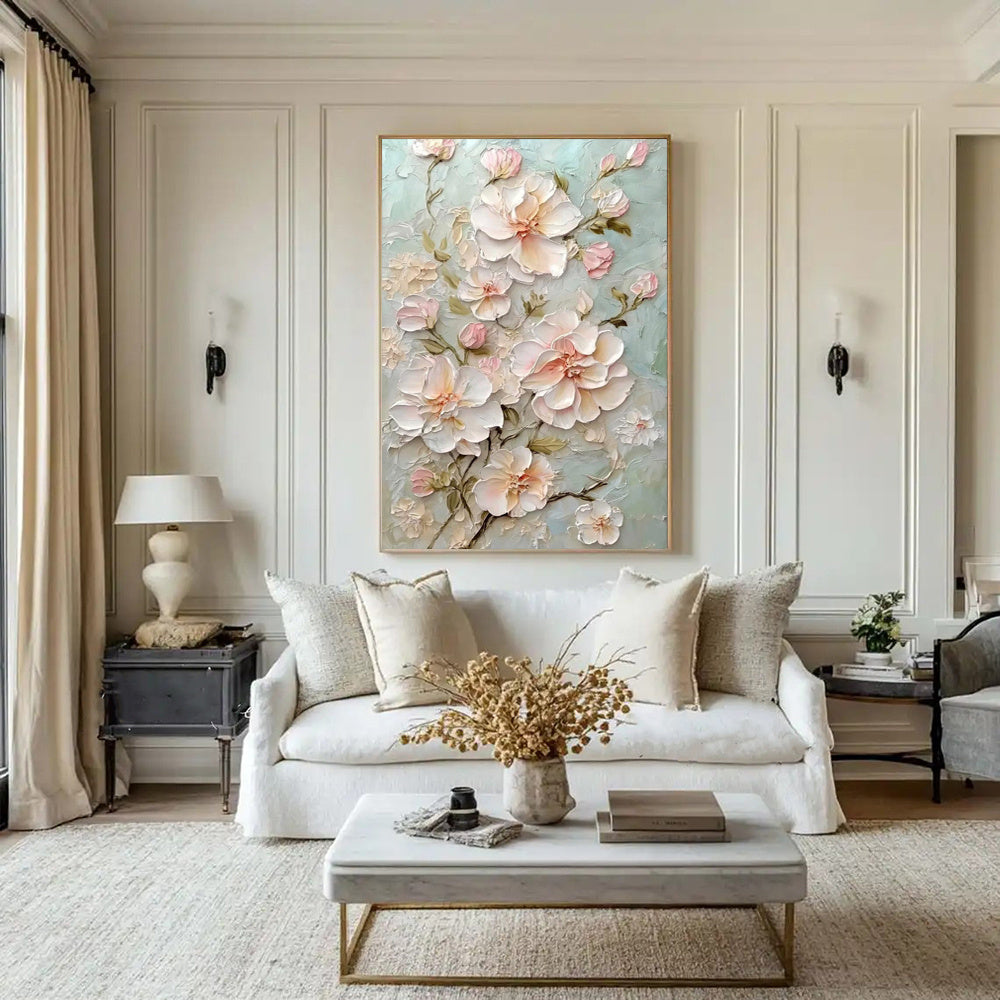 Colorful Handmade Flower Artwork Modern Spring Flowers Thick Oil Painting New Design Wall Art For Living Room Decor As Gift