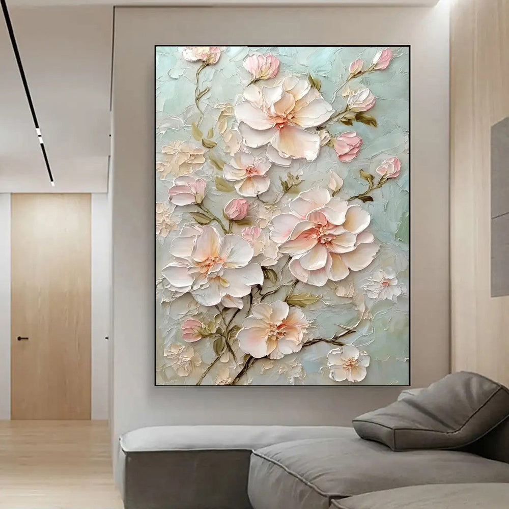 Colorful Handmade Flower Artwork Modern Spring Flowers Thick Oil Painting New Design Wall Art For Living Room Decor As Gift