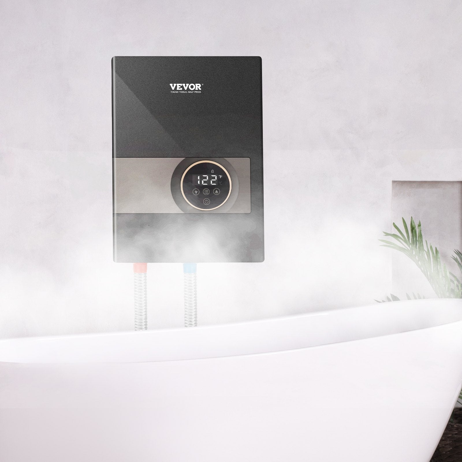 Instant Water Heater, 8kw On Demand Electric Tankless Water Boiler, Digital Temperature Display & Easy Installation & 24-Hour Water Supply, For Kitchen Bathroom Shower Mall Salon ETL Listed