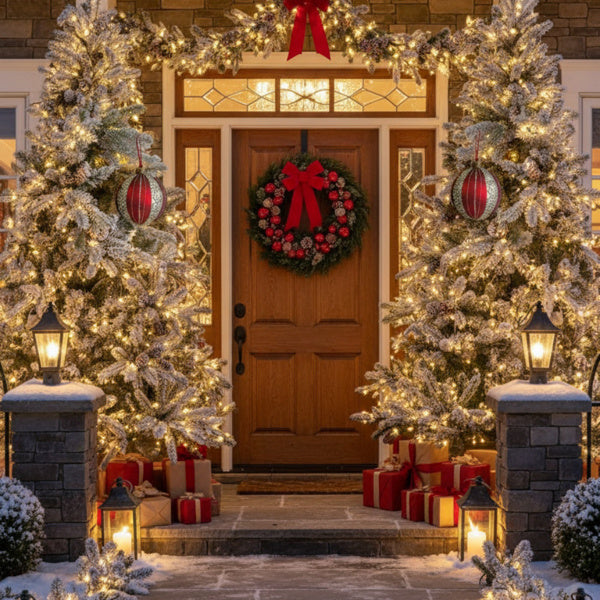 4PCS Set  Christmas Glass Ball Ornaments Holiday Tree Hanging Decorations Party Decor Supplies FBA Shipment