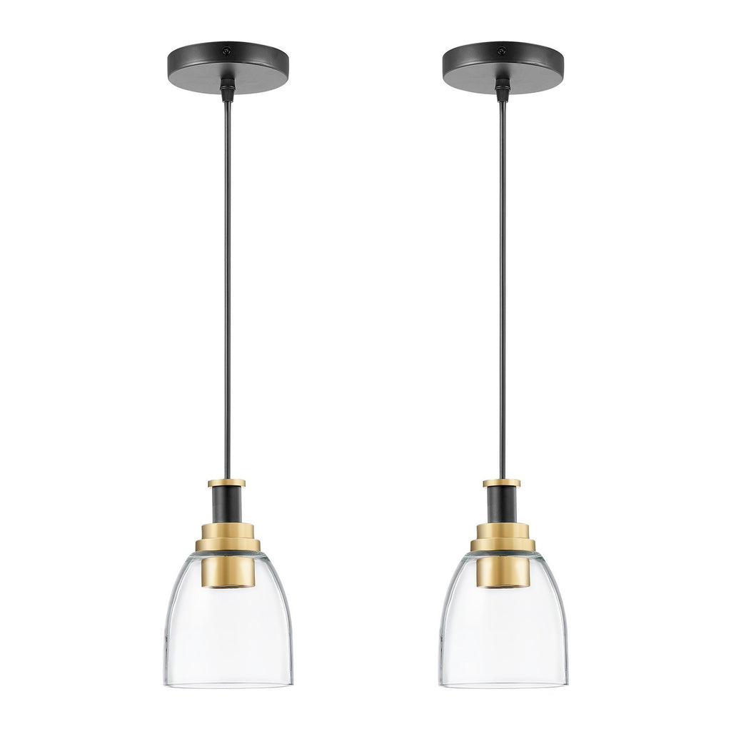 Pendant Light 1-Light Pendant Lighting With Glass Shade Adjustable Height