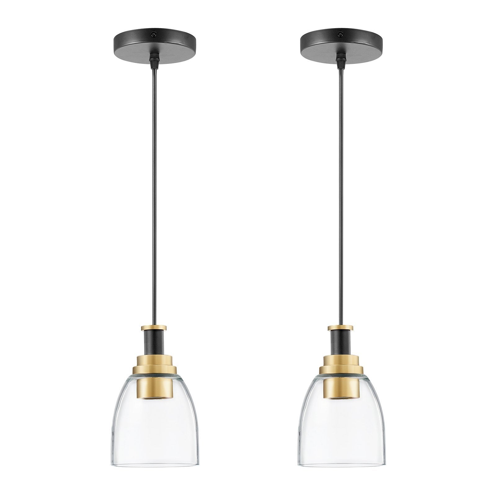 Pendant Light 1-Light Pendant Lighting With Glass Shade Adjustable Height