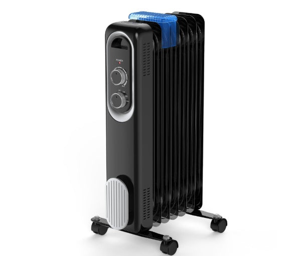 Oil Filled Radiator Heater With Adjustable Thermostat, 1500W Oil Space Heater For Indoor Use, Portable, 22inch Bright