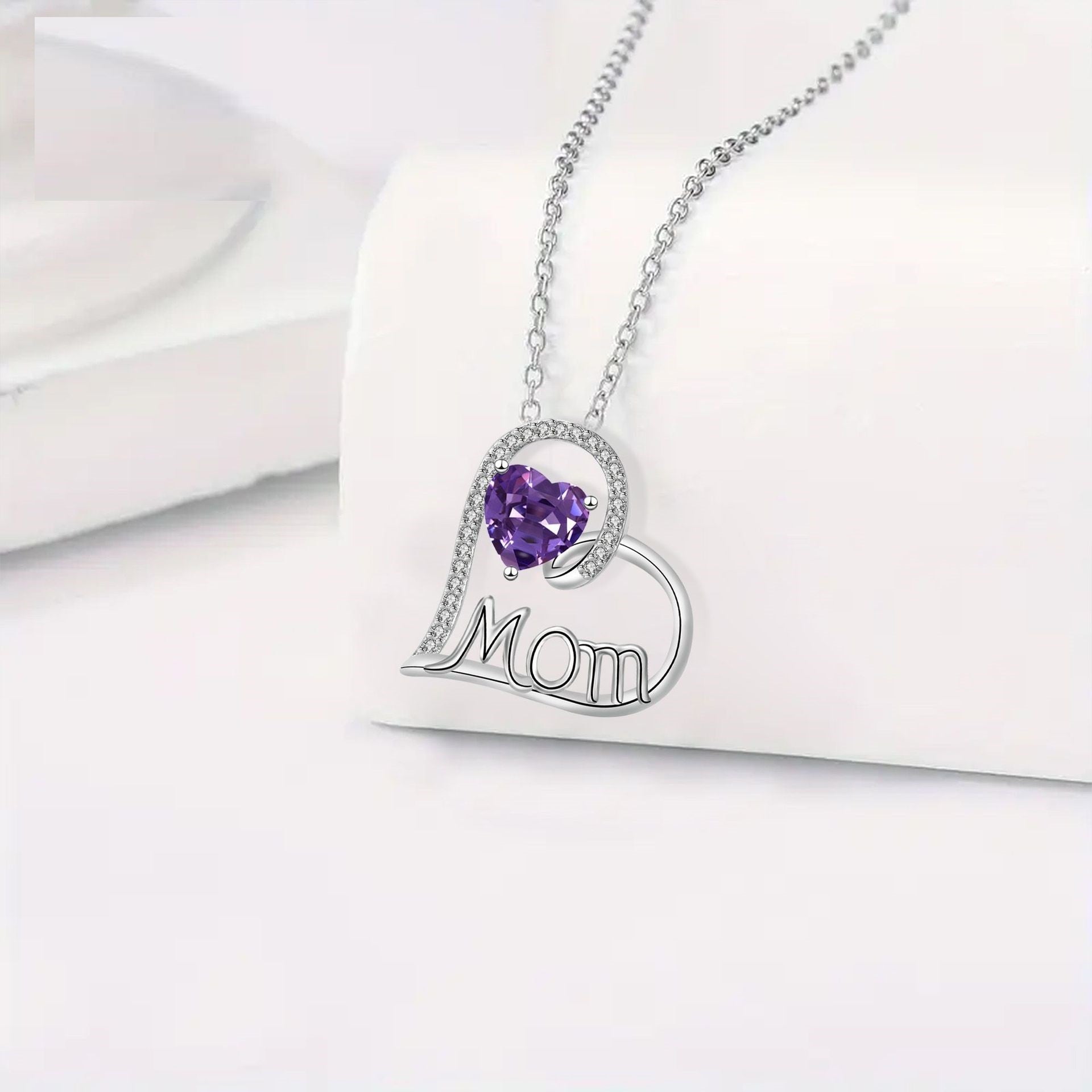 Mother's Day Gift Necklace Mother Heart-shaped Birthday Gift Jewelry Cross Chain