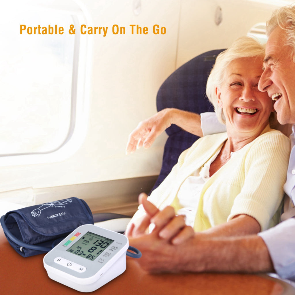 1Pc Digital Arm Blood Pressure Monitor LCD Digital Heart Beat BP Gauge Health Test With Voice