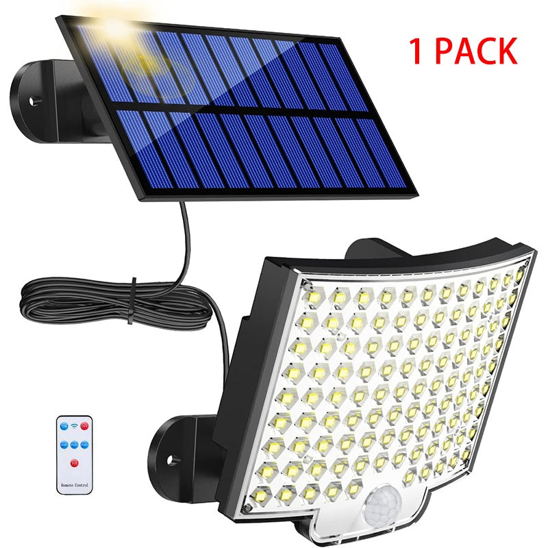 Solar Outdoor Lights Waterproof, LED Security Lights With 16.5 Ft Cable, Motion Sensor Lights, Flood Light For Streets, Courtyards,Parking Garages