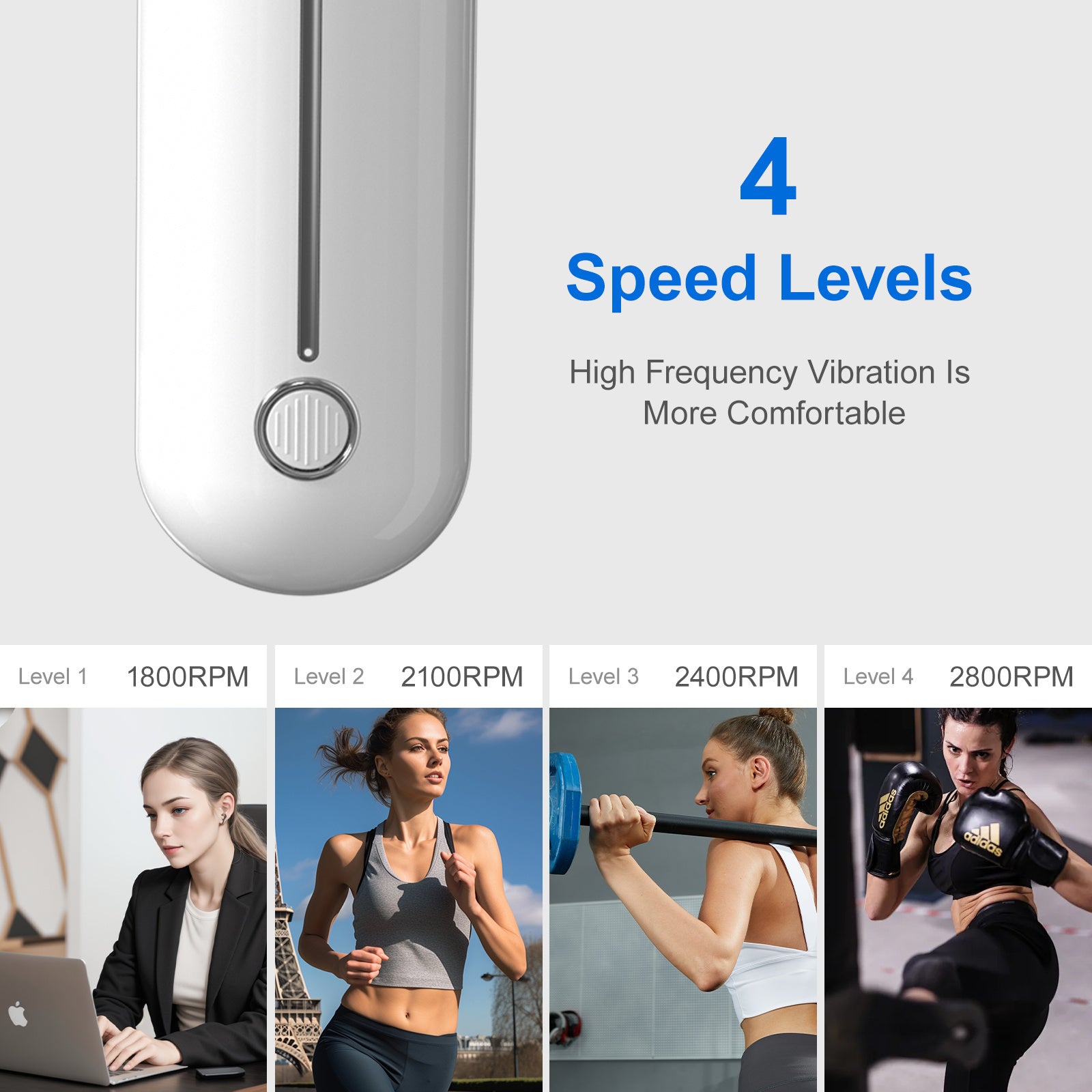 DRS-8120D Mini Massage Gun - Deep Tissue Percussion Massager With Heating Function, 5 Speed Levels, Portable Muscle Relaxation For Athletes & Recovery, USB Rechargeable