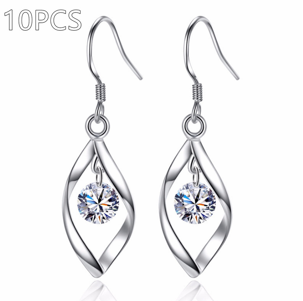 Zircon Reduction Silver Earrings