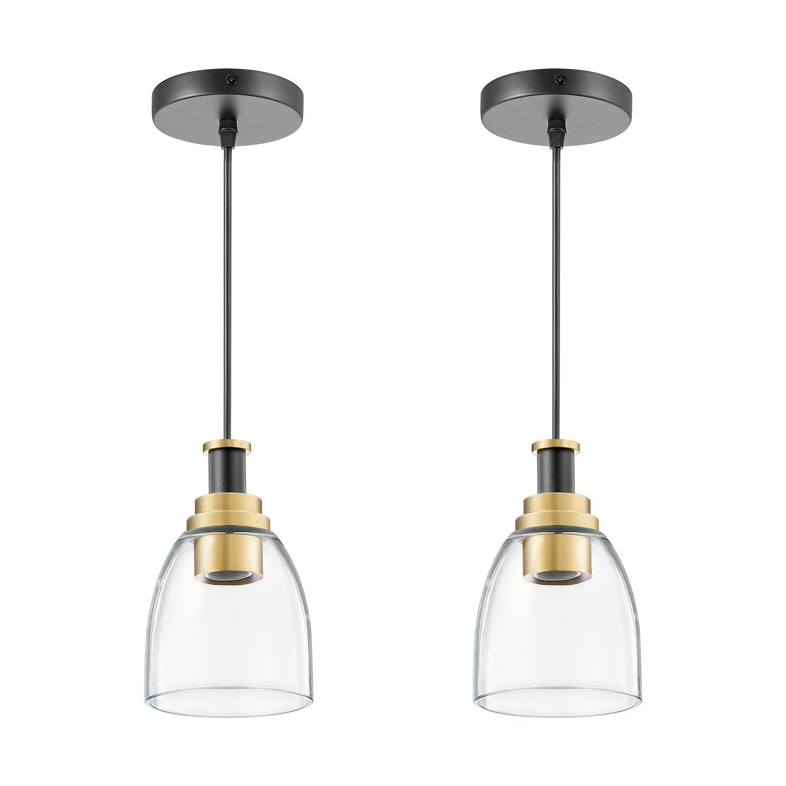 Pendant Light 1-Light Pendant Lighting With Glass Shade Adjustable Height