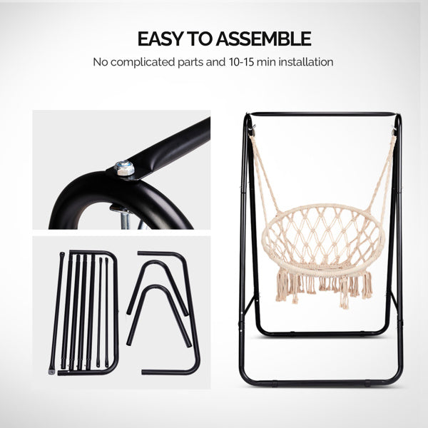 Black Hooked Hanging Chair Frame, Excluding Hanging Chair