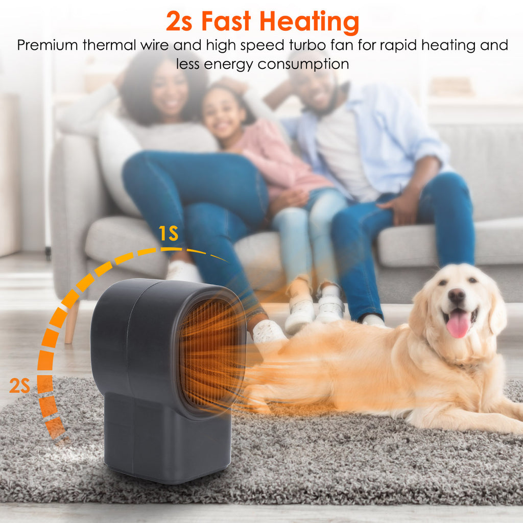 1Pc 500W Portable Electric Space Heater Mini Desktop Fan Heater Personal Small Space Heater For Home Office